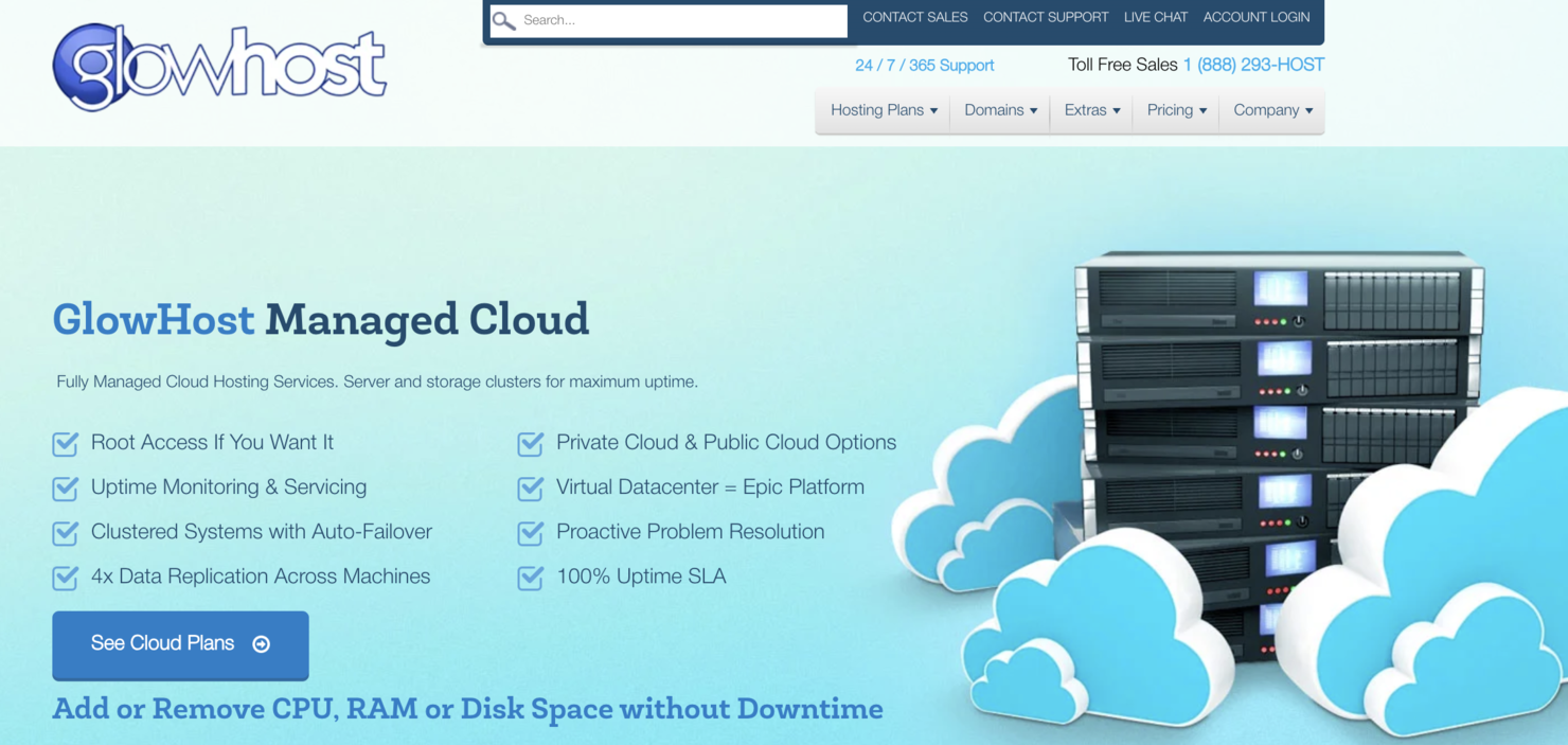 GlowHost screenshot - 10 beste Managed-Hosting-Dienstleister im Test 2026