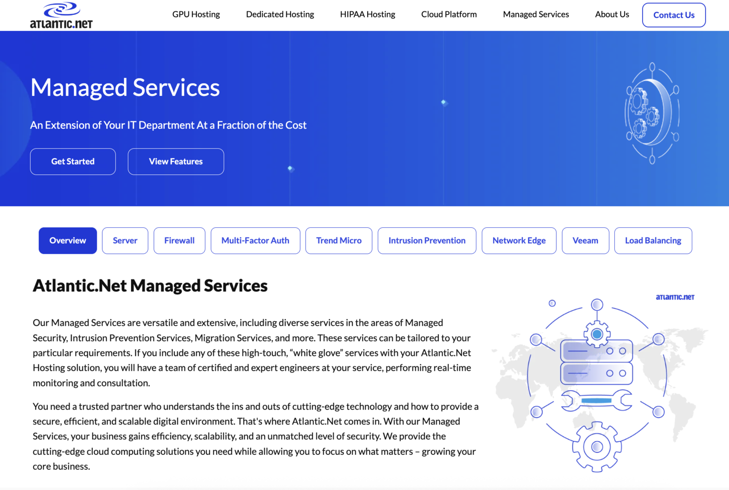 Atlantic.Net screenshot - 10 beste Managed-Hosting-Dienstleister im Test 2026