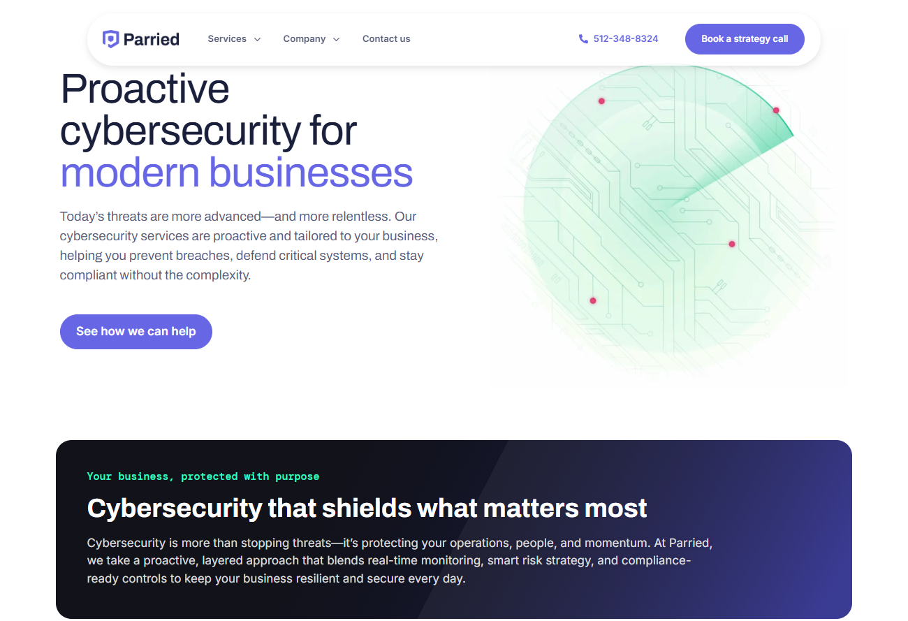 Parried screenshot - 10 meilleures entreprises de cybersécurité à Dallas évaluées en 2026