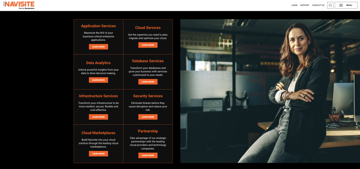 Navisite screenshot - 10 meilleurs fournisseurs de services managés Azure examinés en 2026