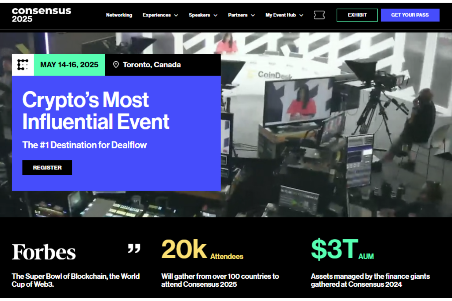 Consensus 2025 screenshot - Die 10 besten Blockchain-Konferenzen 2025