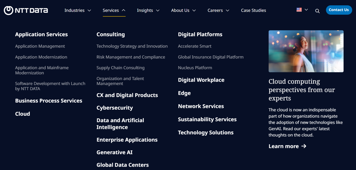 NTT Data screenshot - 10 Besten Größten Managed Service Provider im Jahr 2026 im Test
