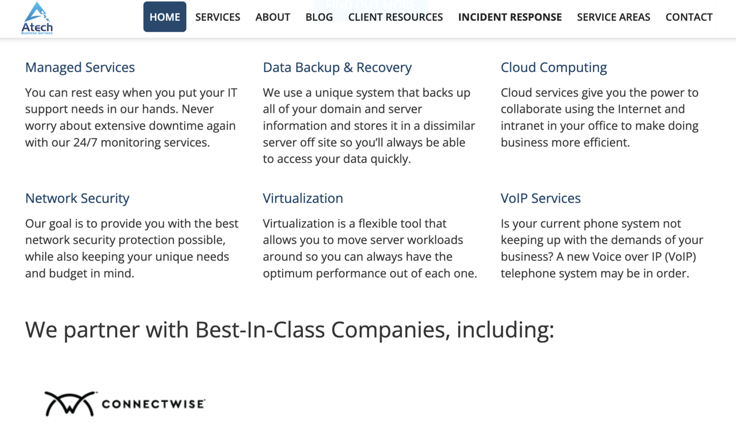 Atech Business Services screenshot - 10 beste Managed Service Provider in Philadelphia im Test 2026