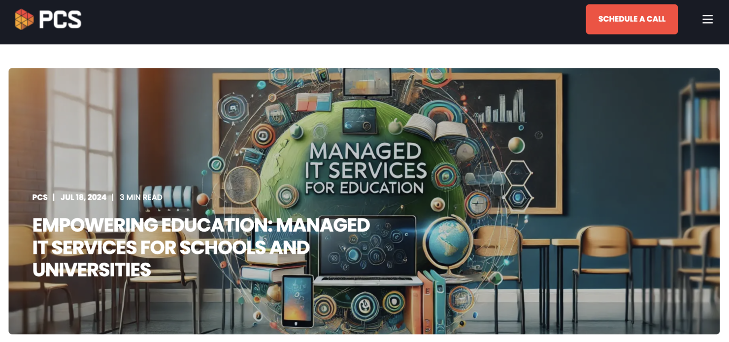 PCS screenshot - 10 meilleurs services informatiques gérés pour les écoles examinés en 2026