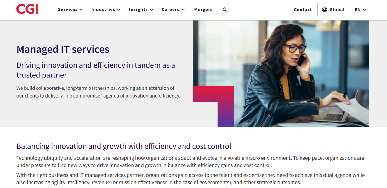CGI screenshot - 10 Besten Größten Managed Service Provider im Jahr 2026 im Test