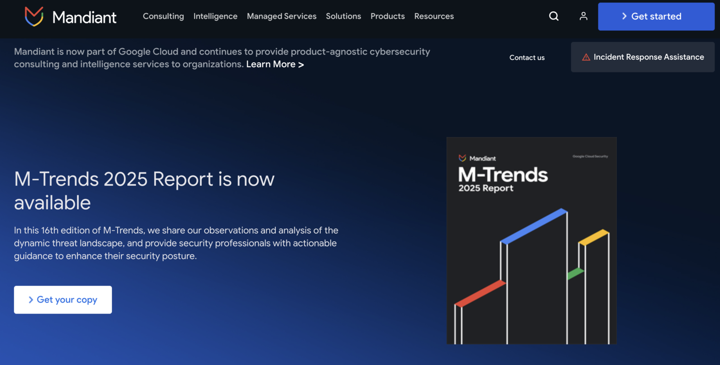 Mandiant screenshot - 1 Meilleurs Services de Réponse aux Incidents Cybernétiques Évalués en 2026