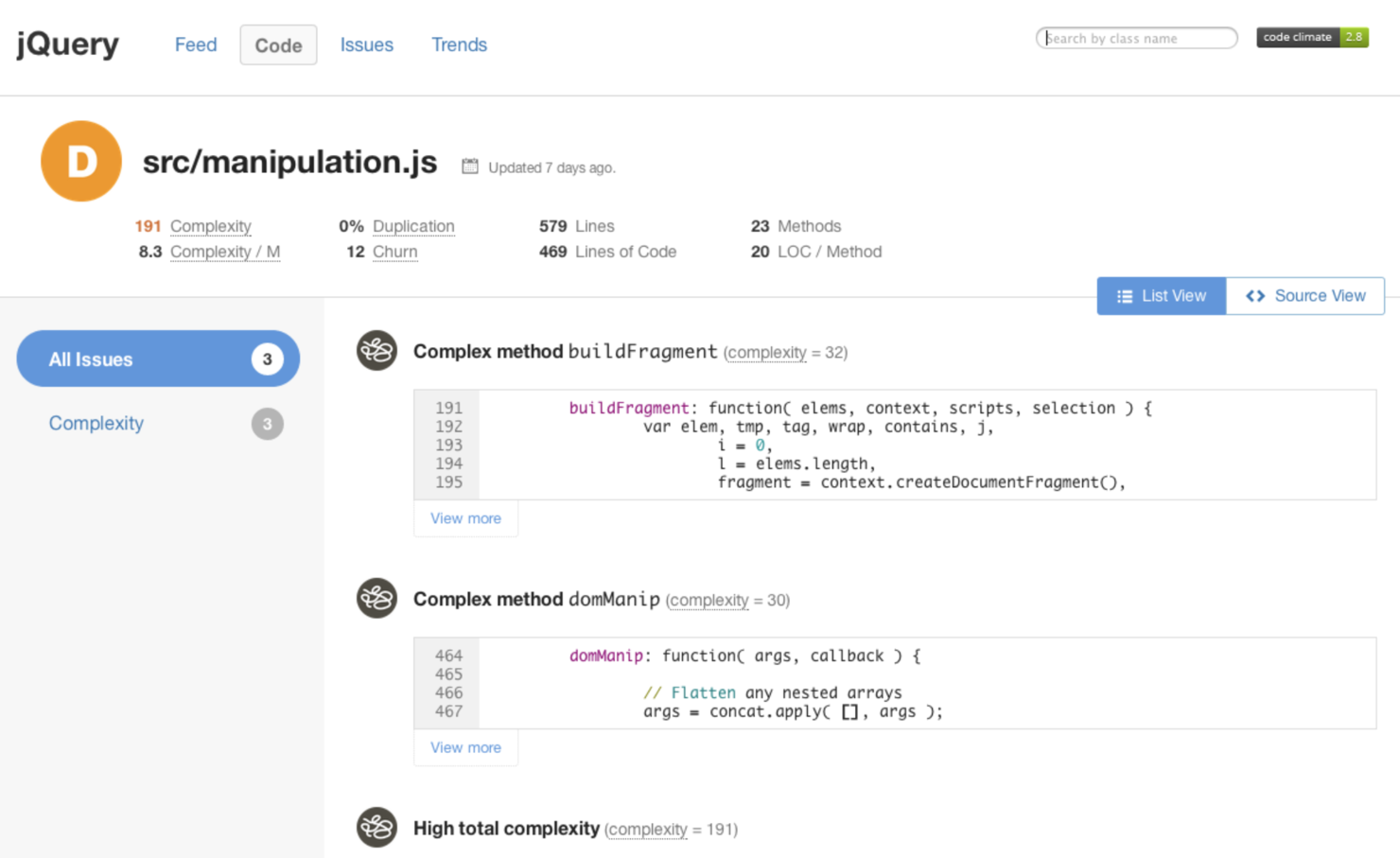 Code Climate screenshot - 10 meilleurs outils d’examen de code automatisé passés en revue en 2026