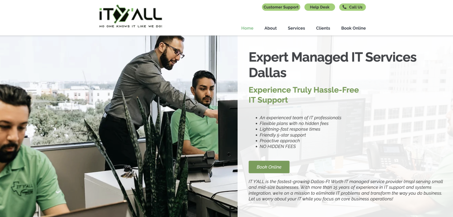IT Y'ALL screenshot - 10 meilleurs services informatiques gérés à Dallas évalués en 2026