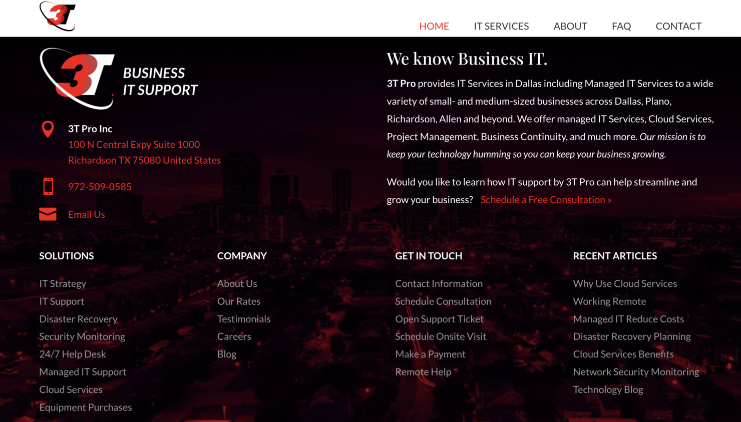 3T Pro screenshot - 10 meilleurs services informatiques gérés à Dallas évalués en 2026
