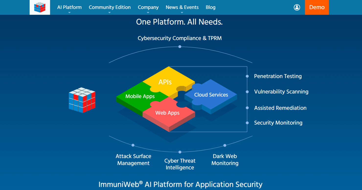 ImmuniWeb screenshot - 10 Beste Cybersicherheitsdienste für Finanzdienstleistungen im Jahr 2026 bewertet