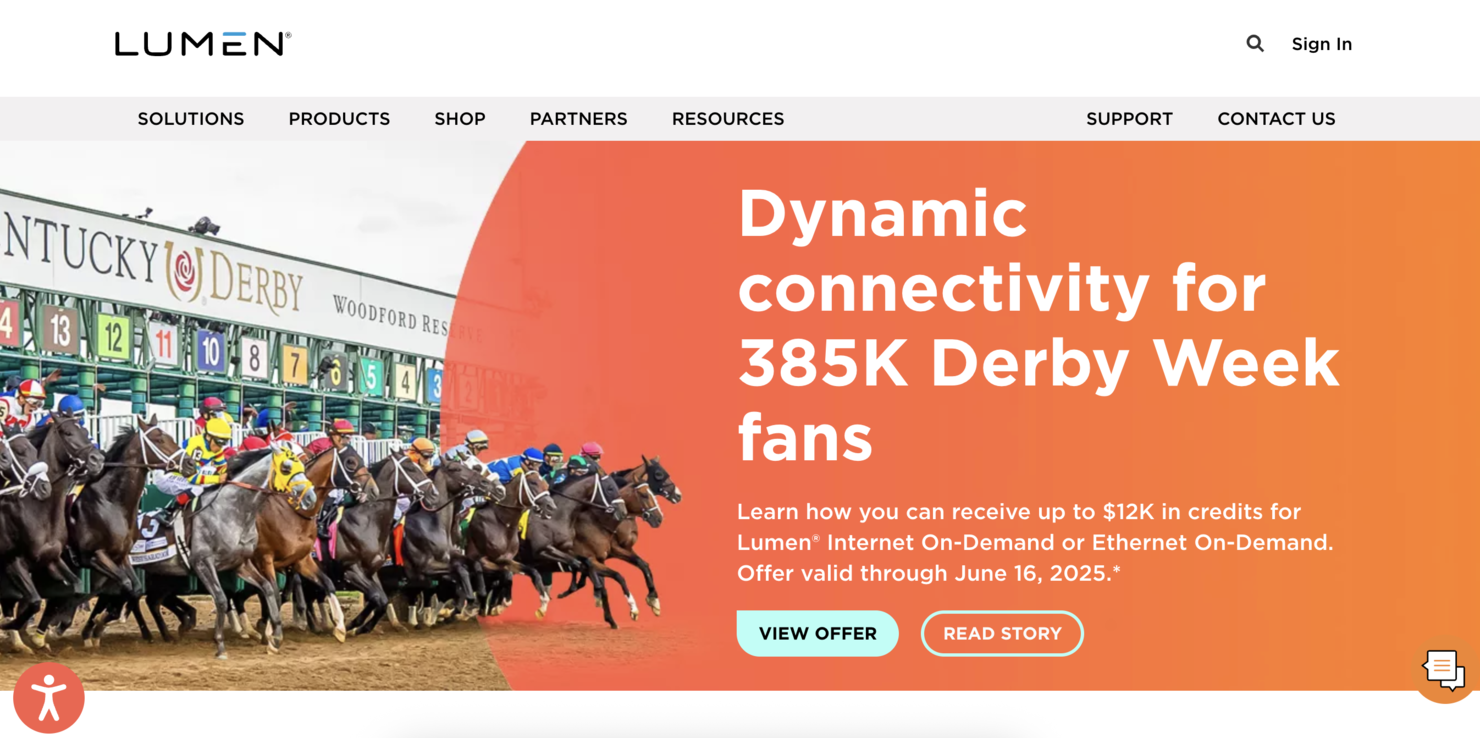 Lumen Technologies screenshot - 10 beste Anbieter von verwalteten Unternehmensdiensten in 2026