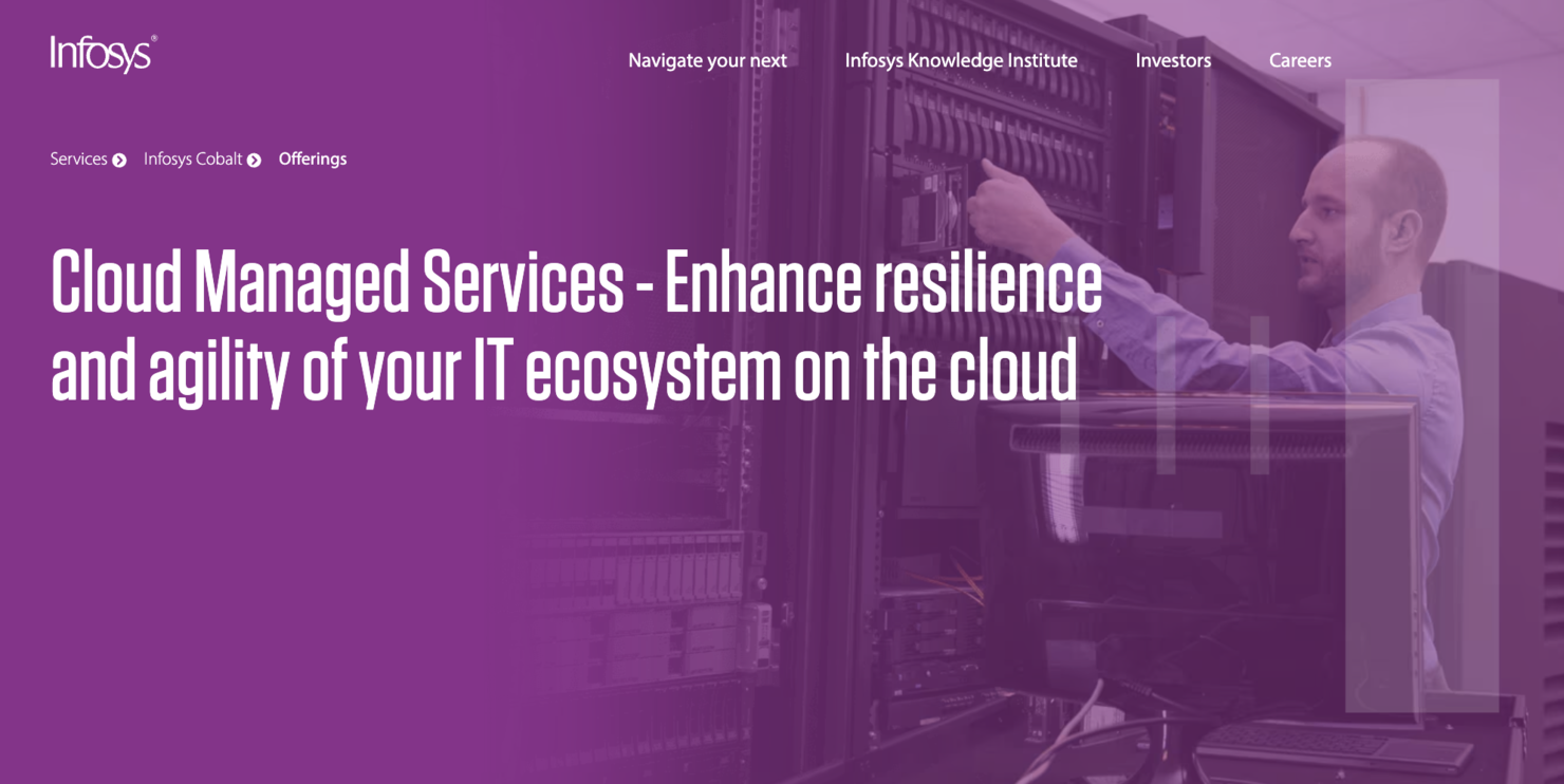 Infosys screenshot - 10 Meilleurs Fournisseurs de Services Gérés d’Entreprise en 2026
