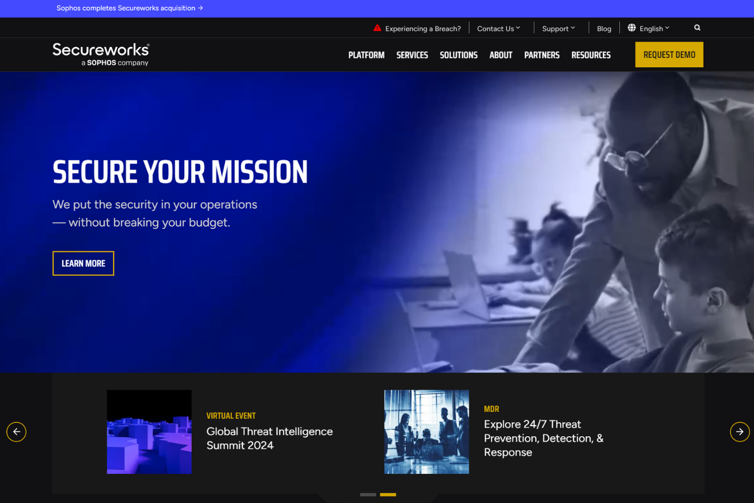 SecureWorks screenshot - 10 meilleurs services de sécurité réseau gérés évalués en 2026