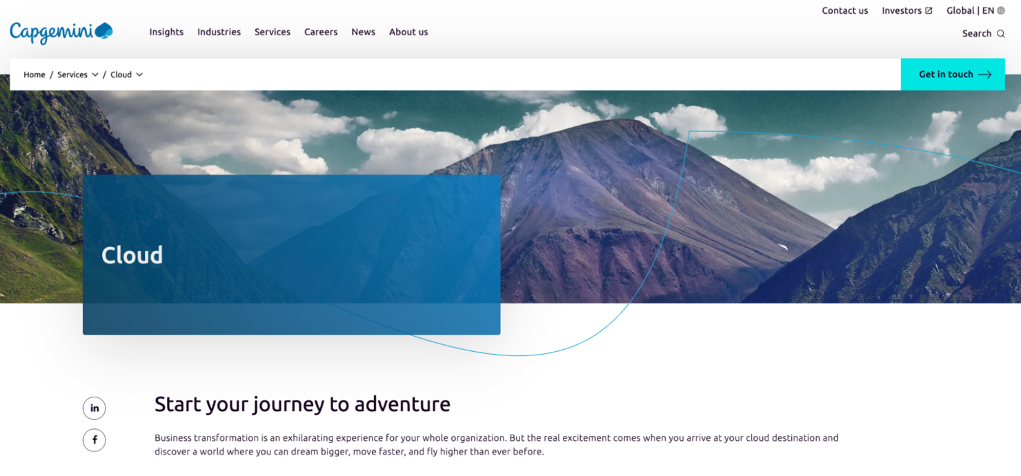 Capgemini Cloud Services screenshot - 10 Meilleurs Fournisseurs de Services Cloud Gérés Passés en Revue en 2026