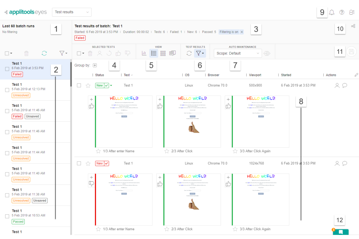 Applitools screenshot - 10 Meilleurs Outils de Test de Sites Web Passés en Revue en 2026