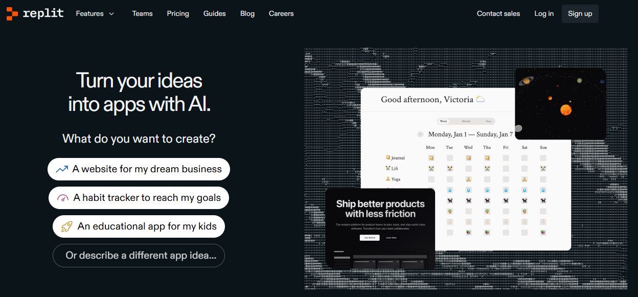 Replit screenshot - 10 beste Unternehmen für On-Demand-App-Entwicklung im Jahr 2026
