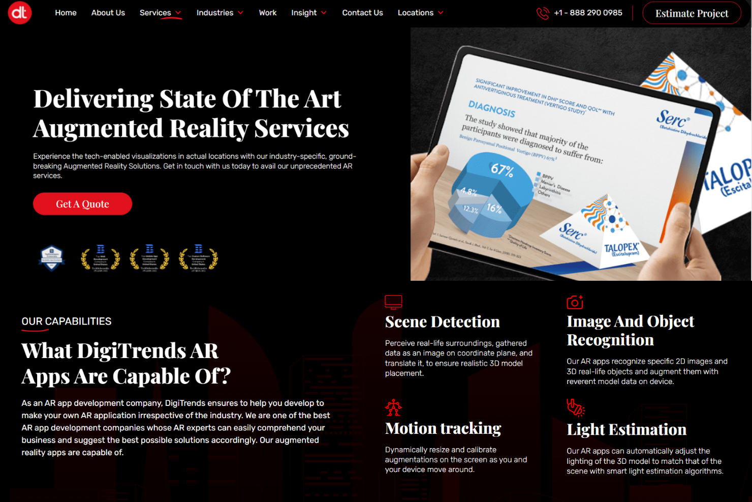 DigiTrends screenshot - 10 beste Unternehmen für die Entwicklung von AR-Apps im Jahr 2026 bewertet