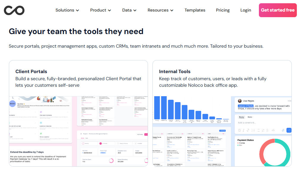 Noloco screenshot - 10 meilleures entreprises de développement d’applications à la demande en 2026