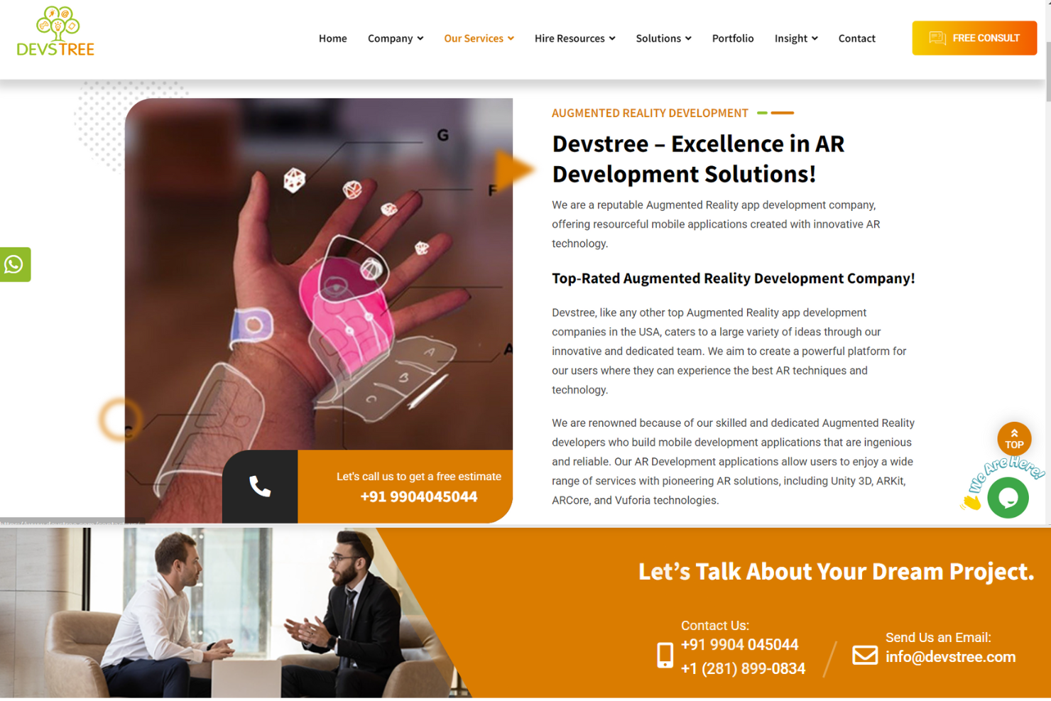 Devstree IT Services Pvt. Ltd screenshot - 10 meilleures entreprises de développement d’applications AR passées en revue en 2026