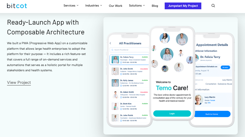Bitcot screenshot - 10 meilleures entreprises de développement d’applications web évaluées en 2026