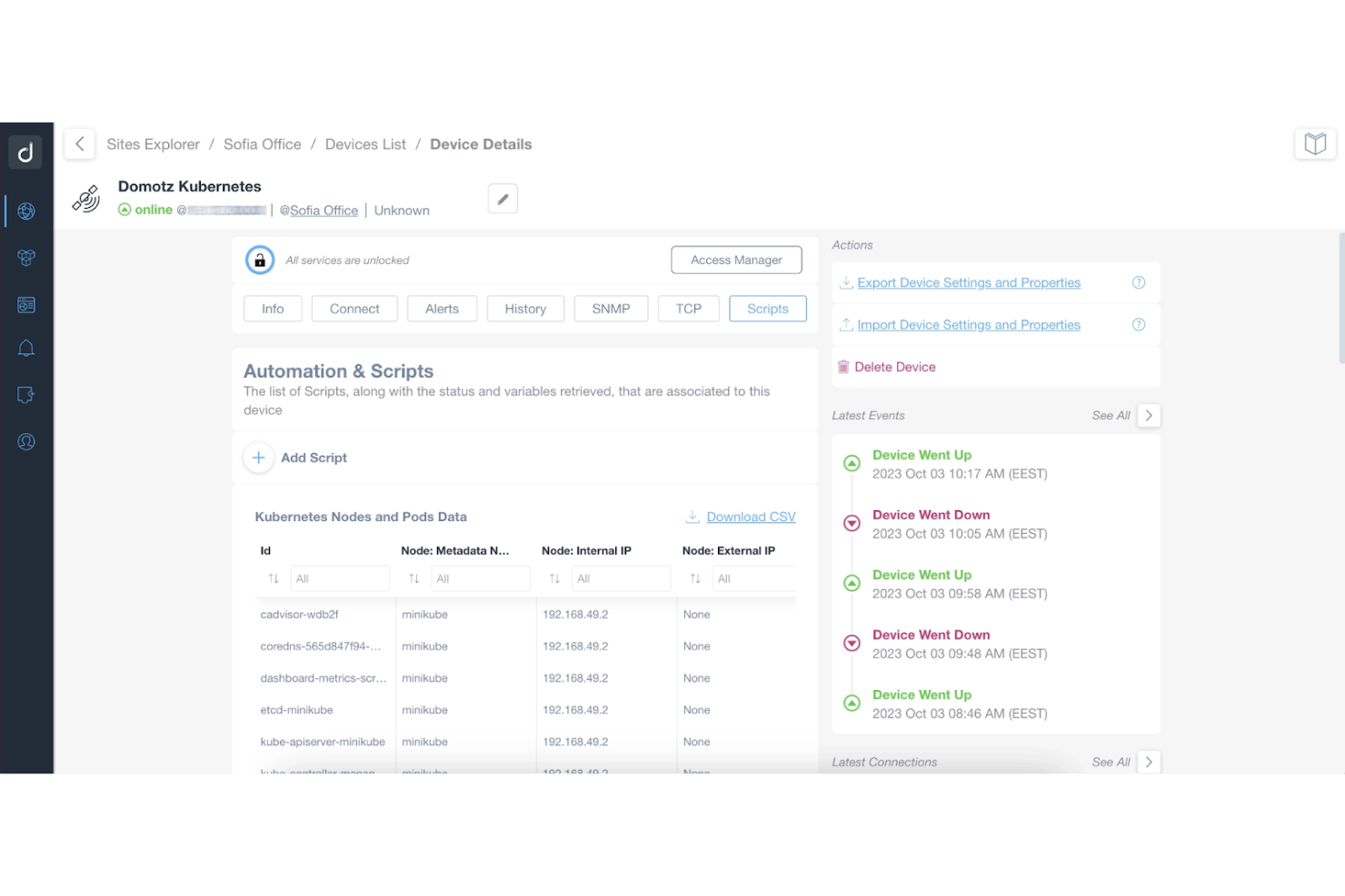 Domotz screenshot - 10 Meilleurs Outils de Cartographie Réseau Passés en Revue en 2026