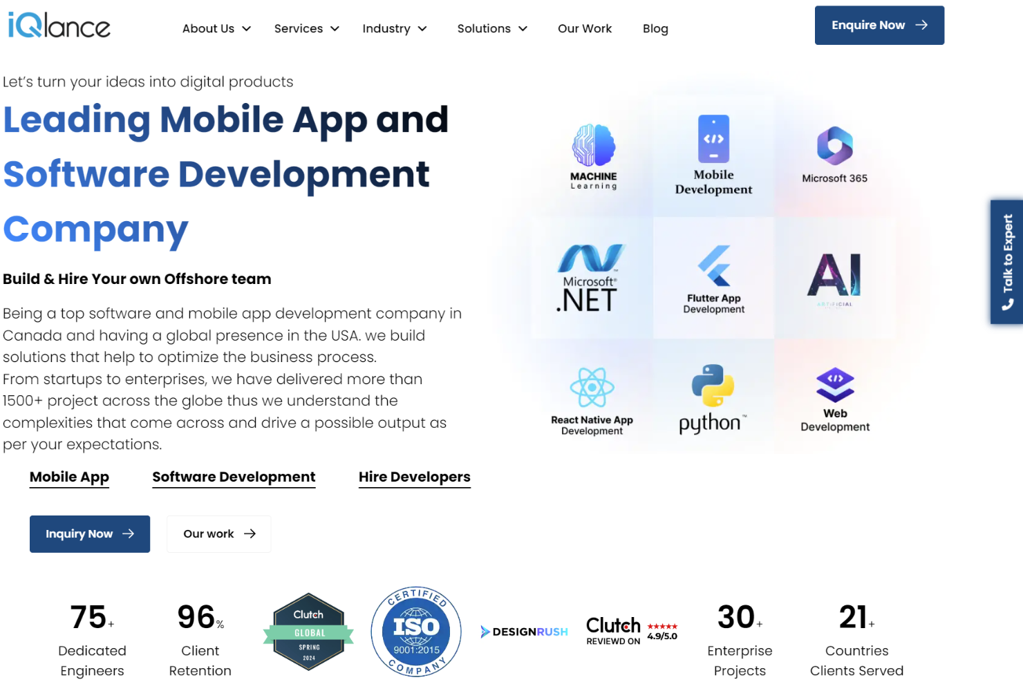 iQlance Solutions screenshot - 10 Beste US Mobile App Entwicklungsunternehmen im Jahr 2026