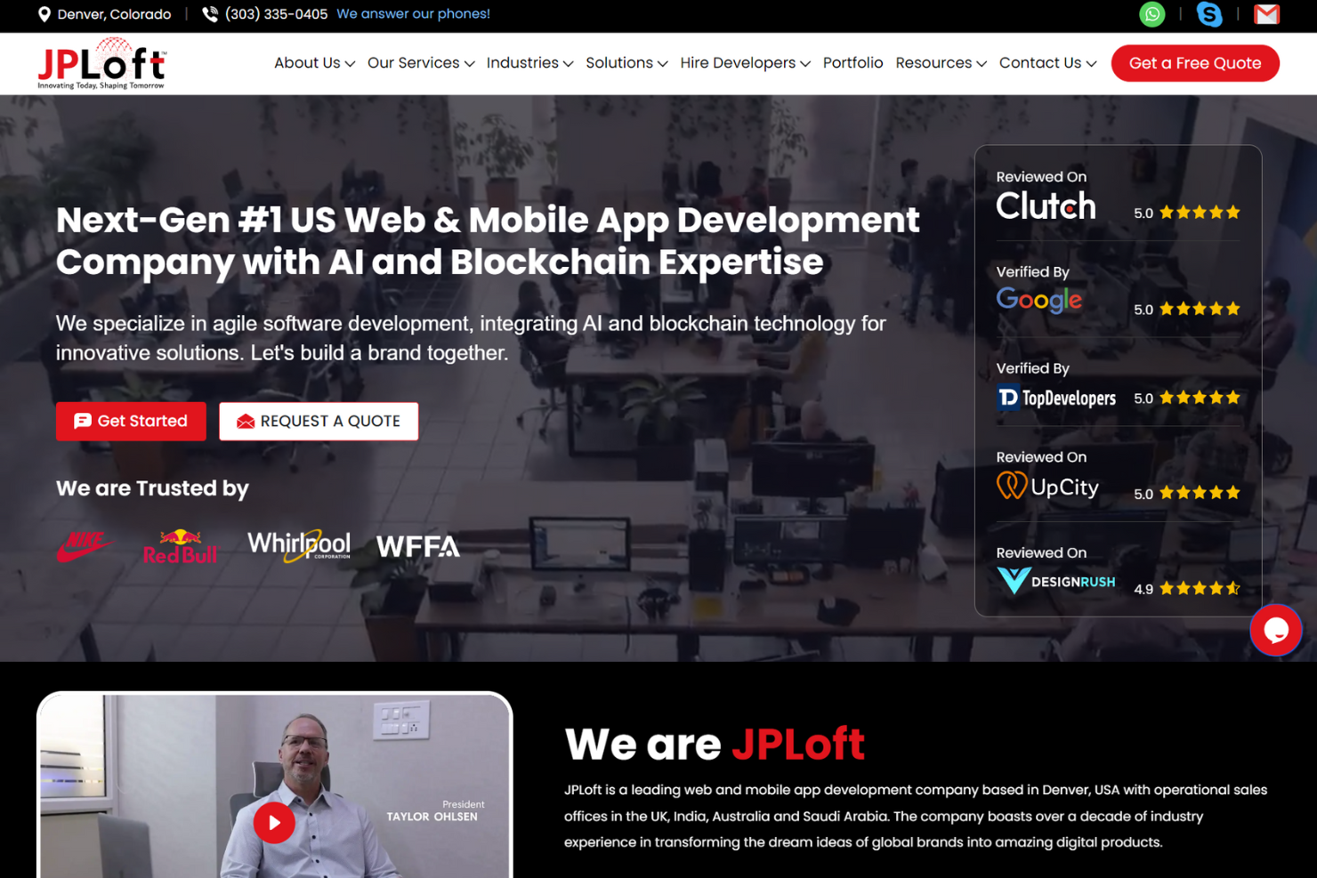 JPLoft screenshot - 10 meilleures entreprises américaines de développement d’applications mobiles en 2026