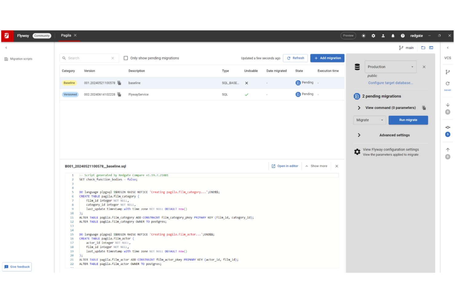 Flyway screenshot - 10 Beste Database DevOps Tools im Test 2026