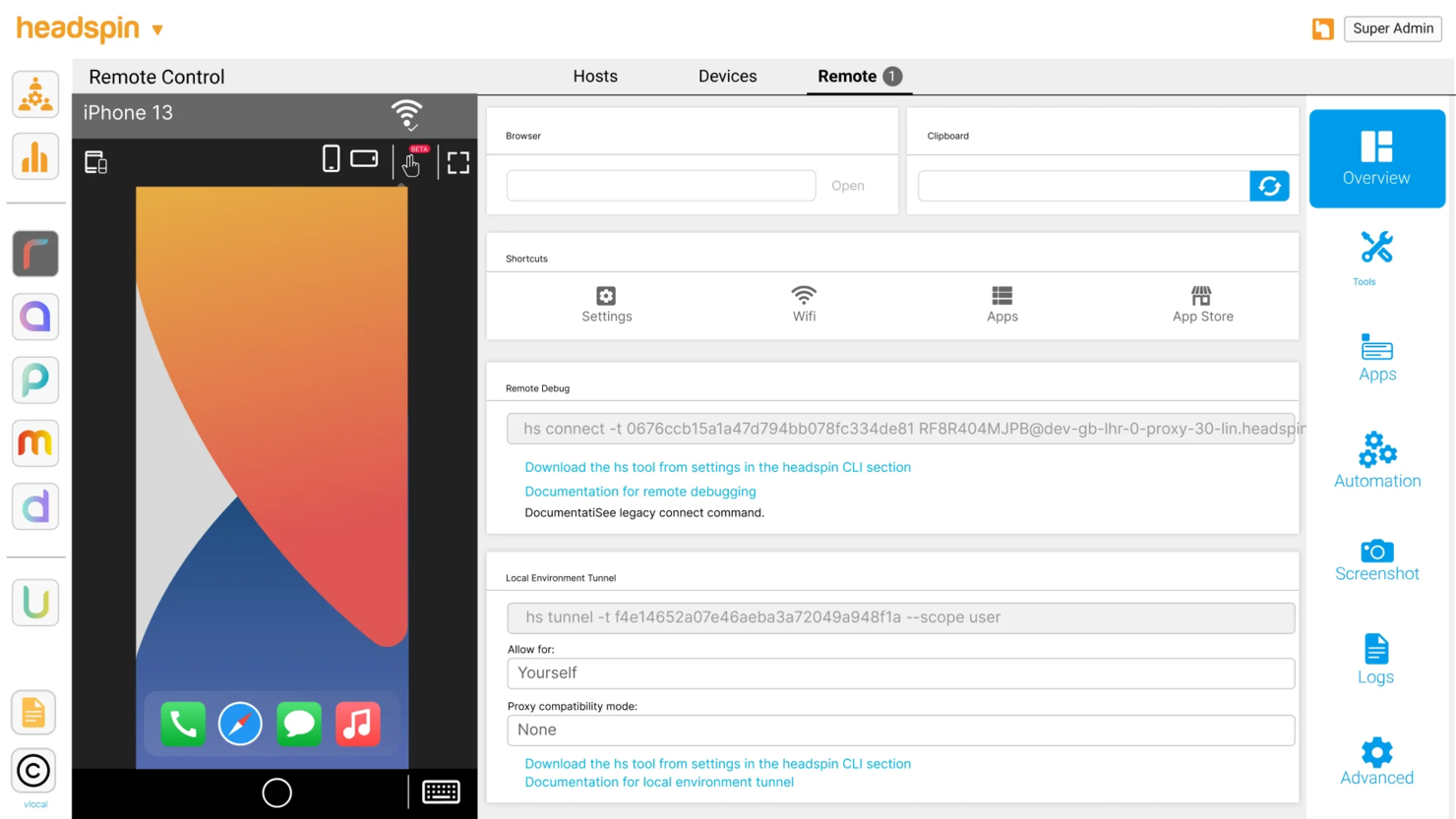 HeadSpin screenshot - 10 Beste iOS-Emulatoren im Test 2026