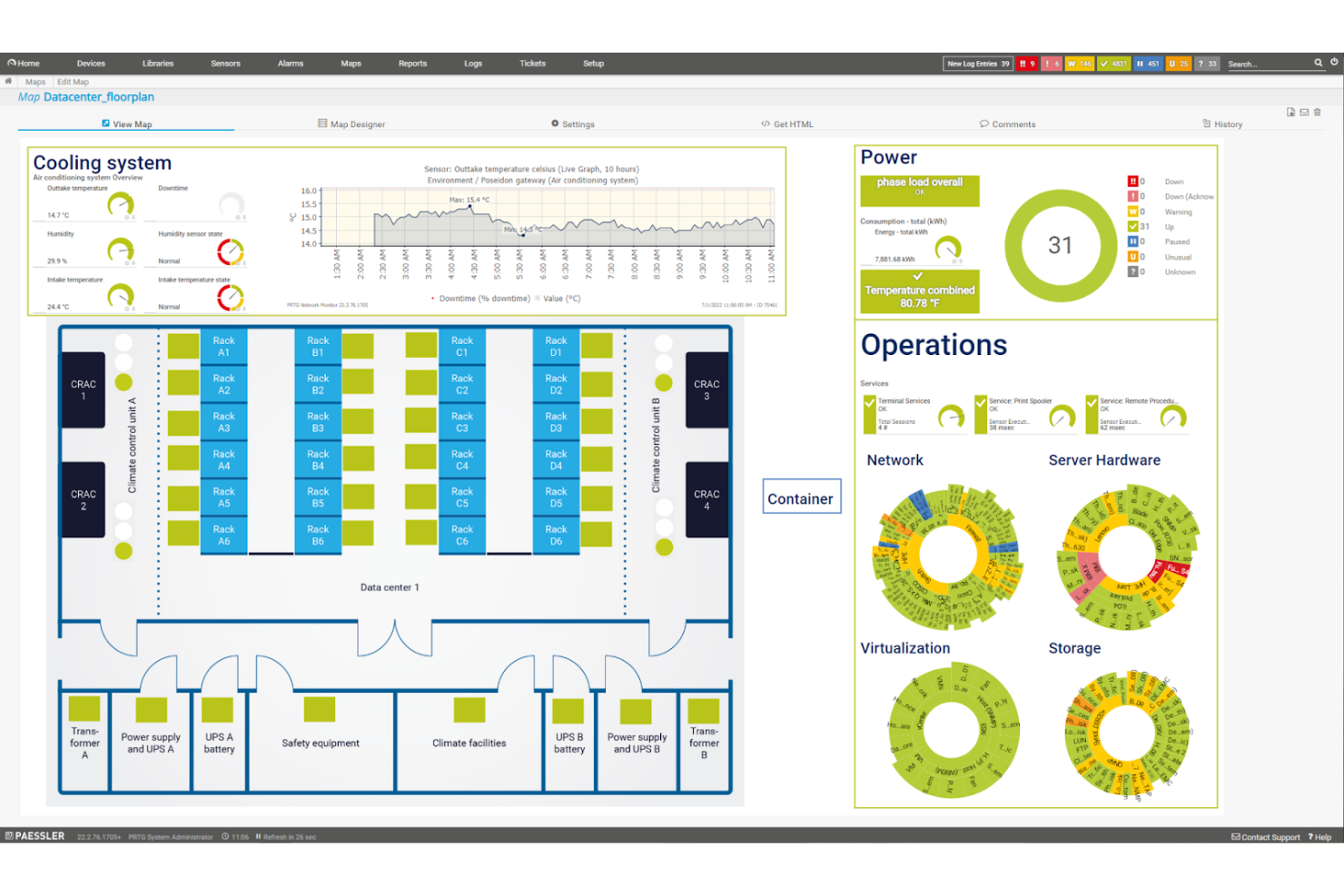 PRTG Network Monitor screenshot - 10 Beste Netzwerk-Mapping-Tools im Test 2026