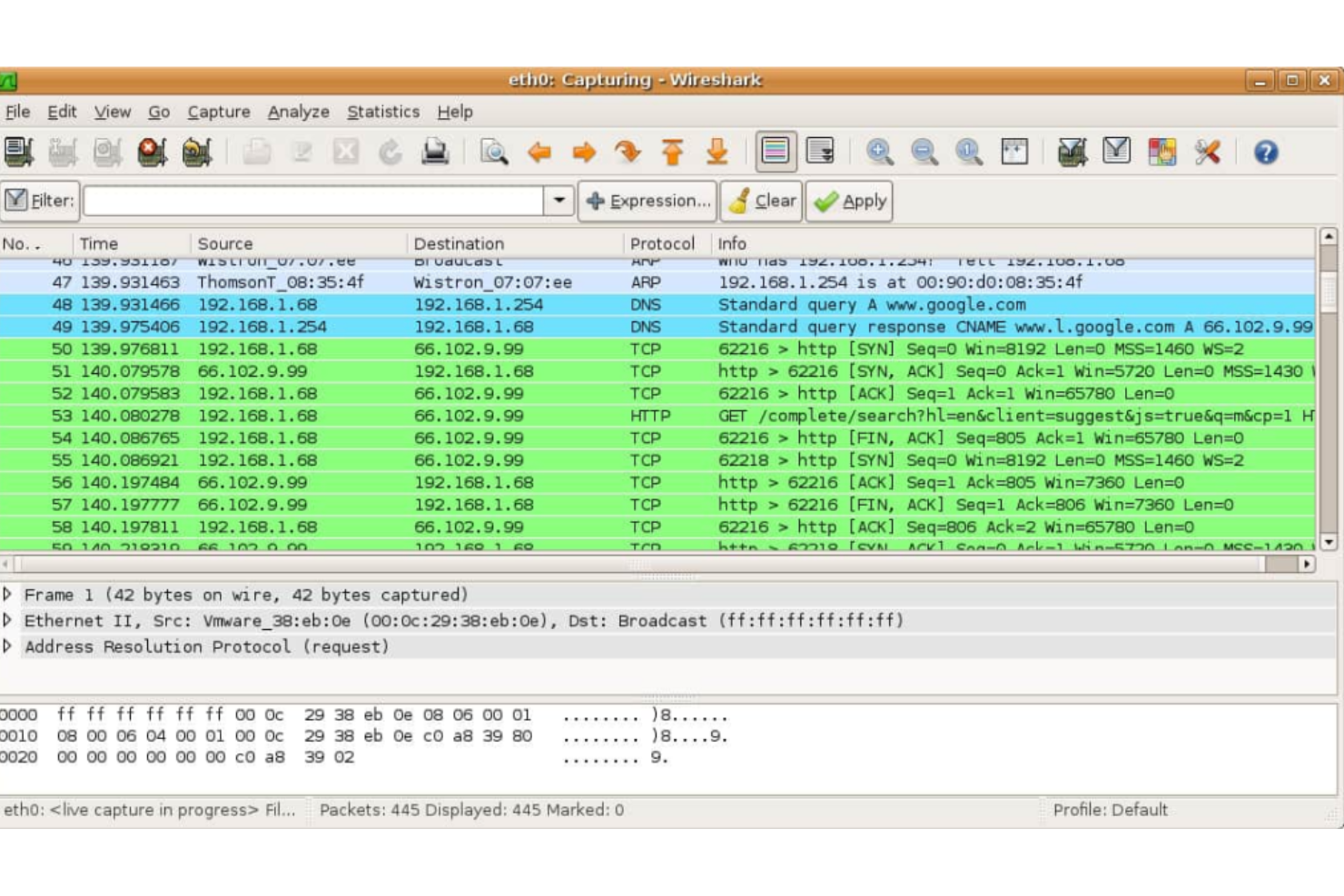Wireshark screenshot - 10 meilleurs logiciels d’analyse de vulnérabilités examinés en 2026