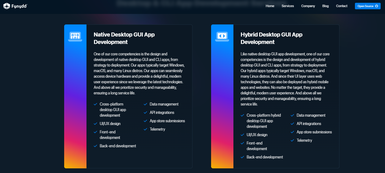 Fynydd screenshot - 10 meilleures entreprises de développement d’applications web évaluées en 2026
