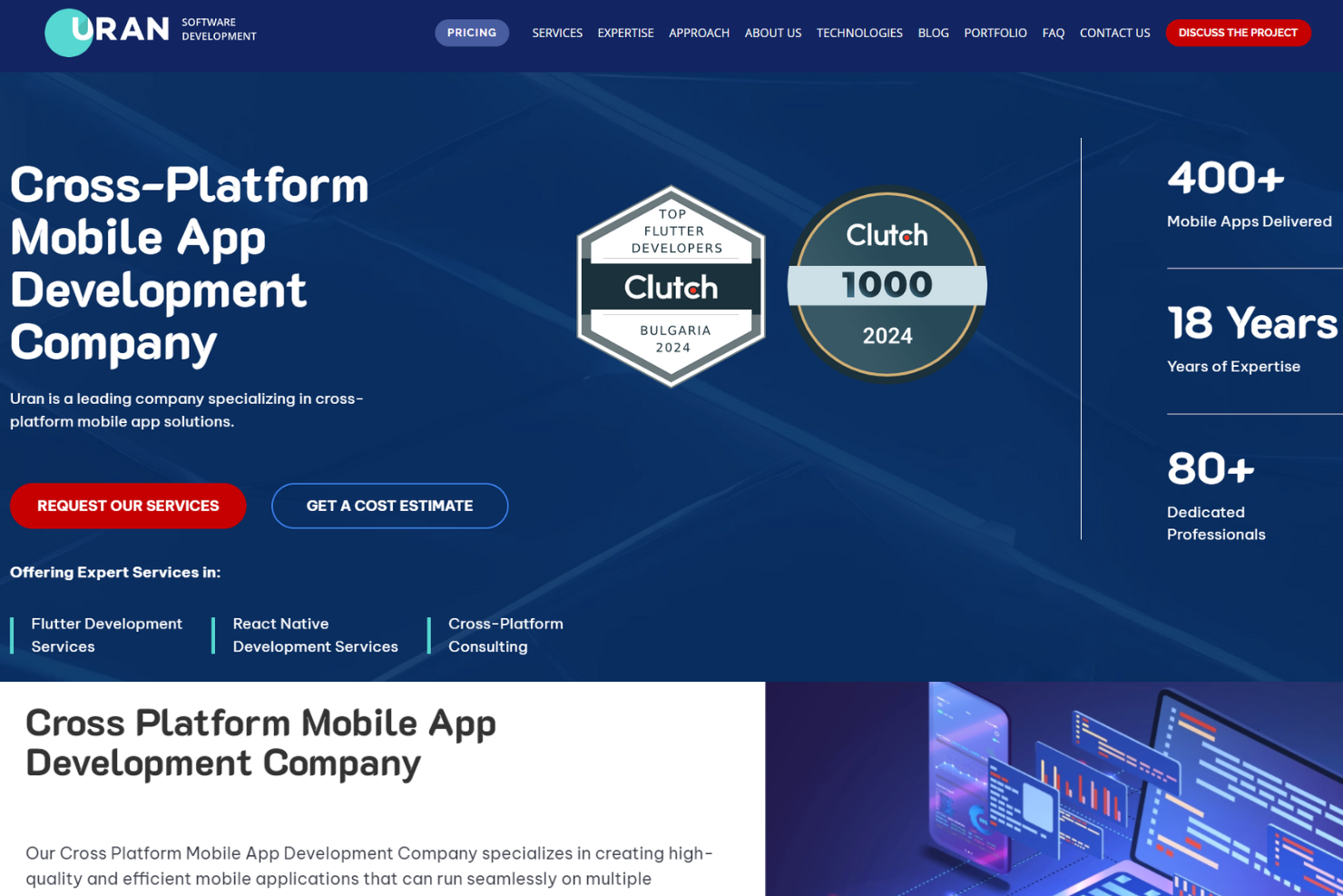 Uran Company screenshot - 10 Beste US Mobile App Entwicklungsunternehmen im Jahr 2026