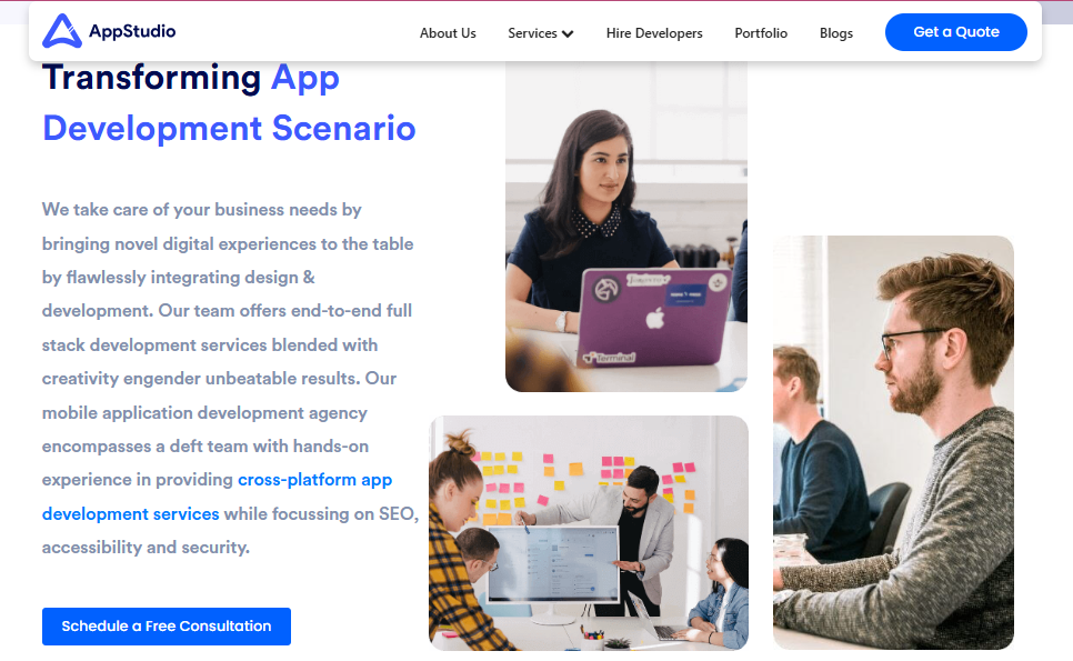 AppStudio screenshot - 10 meilleures entreprises de développement d’applications à la demande en 2026