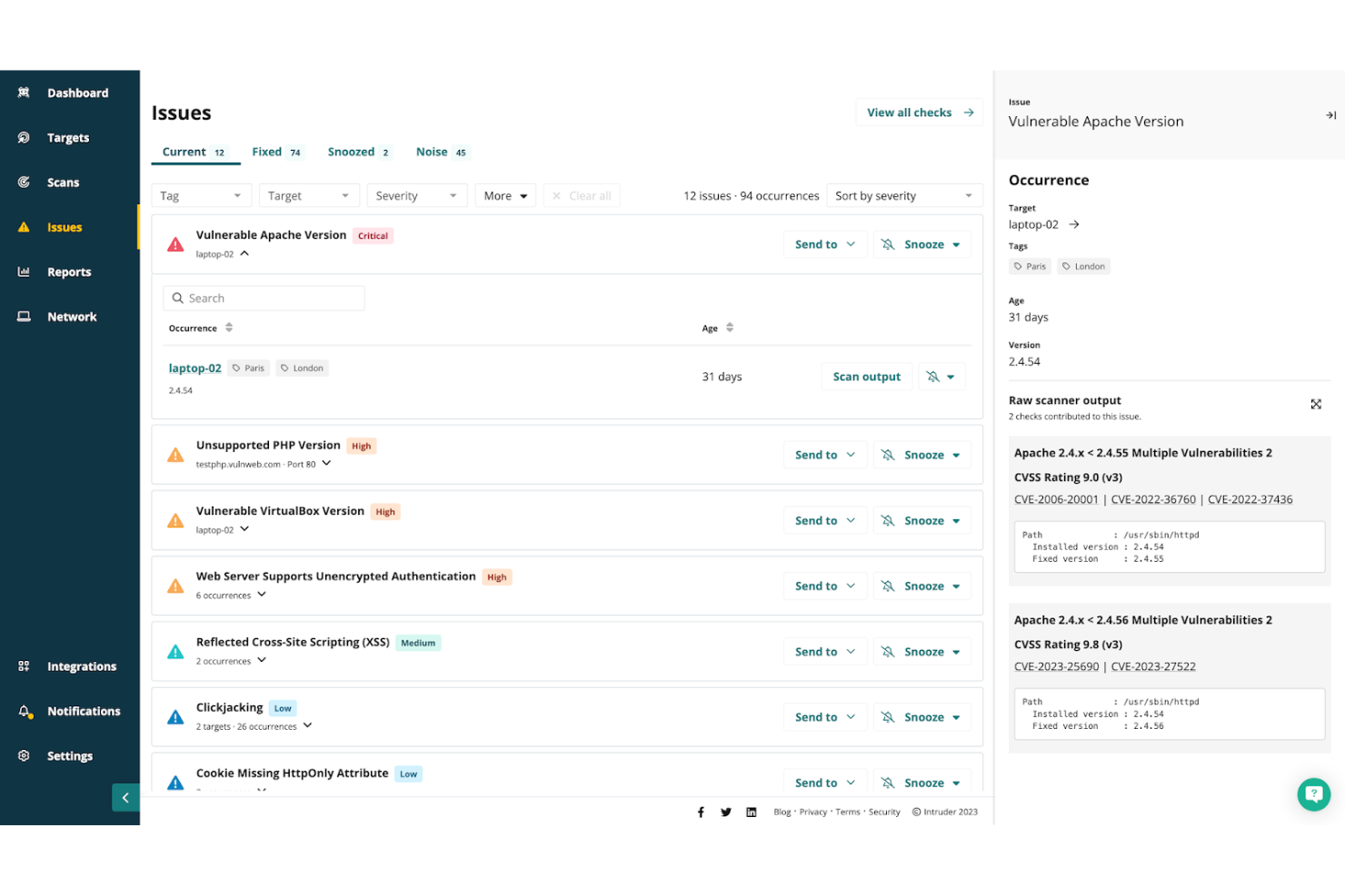 Intruder screenshot - Die 10 besten DevOps-Sicherheitstools im Test 2026