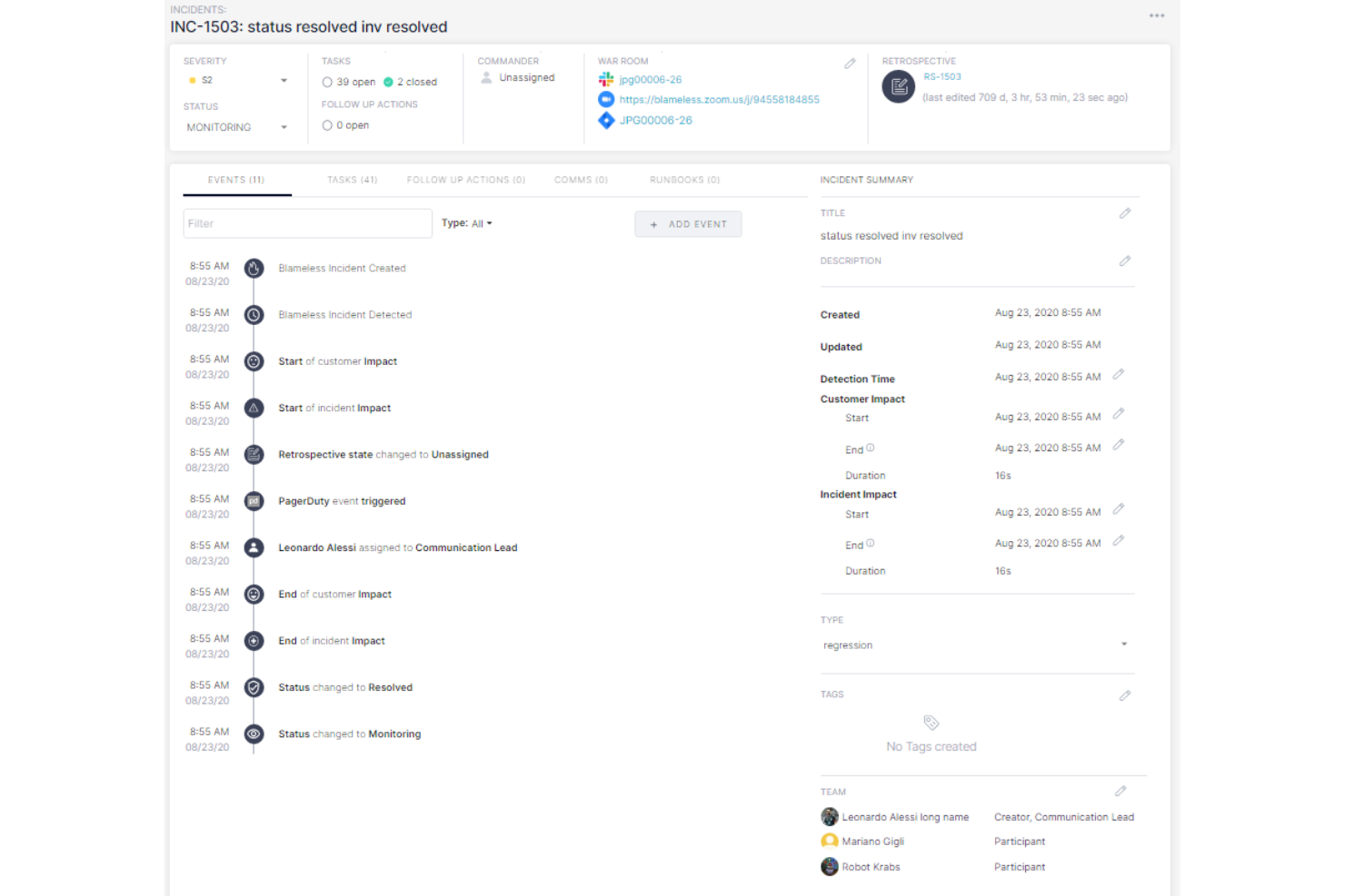 Blameless screenshot - 10 beste KI-Tools für DevOps im Test 2026