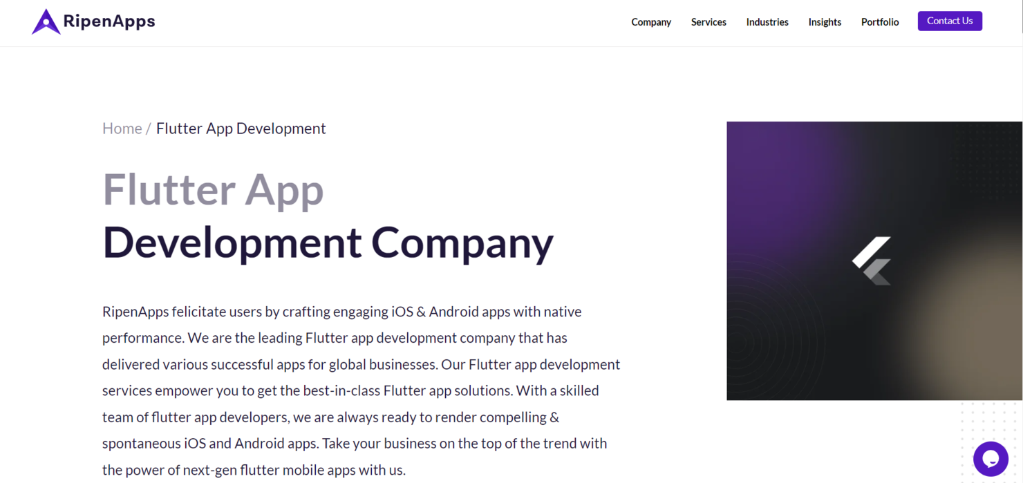 RipenApps screenshot - 10 meilleures entreprises de développement d’applications Flutter évaluées en 2026