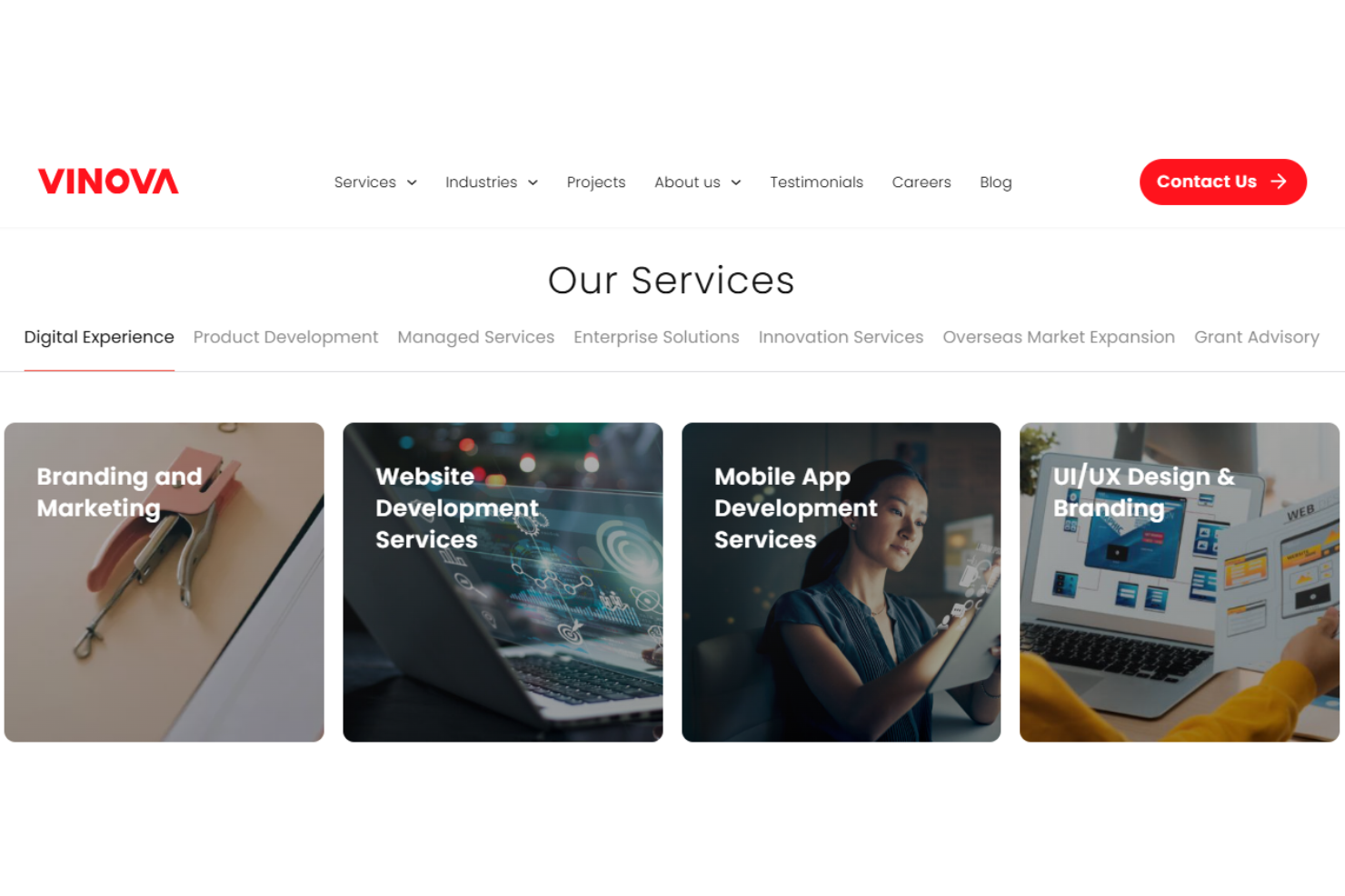Vinova screenshot - 10 meilleures entreprises de développement logiciel offshore en 2026