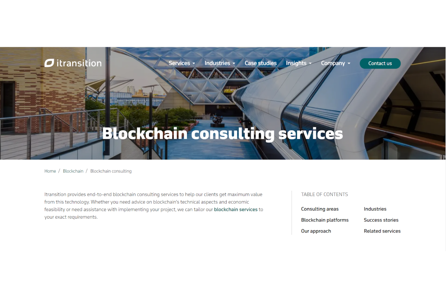 Itransition screenshot - 10 meilleurs services de conseil en blockchain évalués en 2026