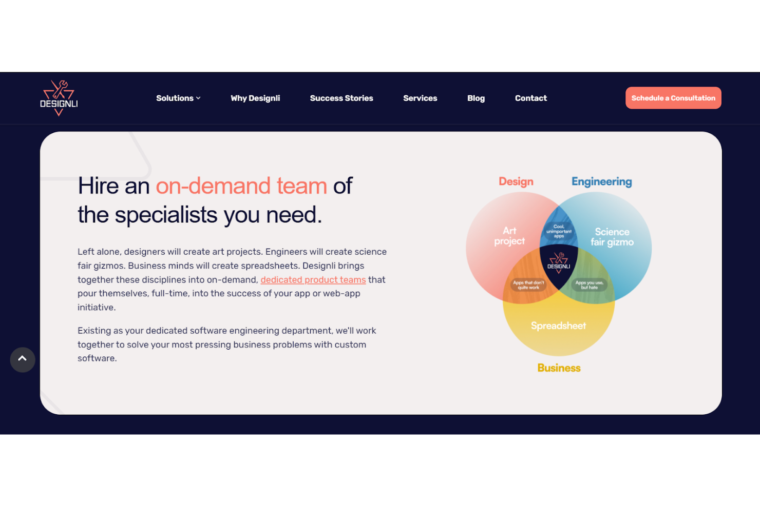 Designli screenshot - 10 meilleures entreprises de développement de logiciels sur mesure en 2026