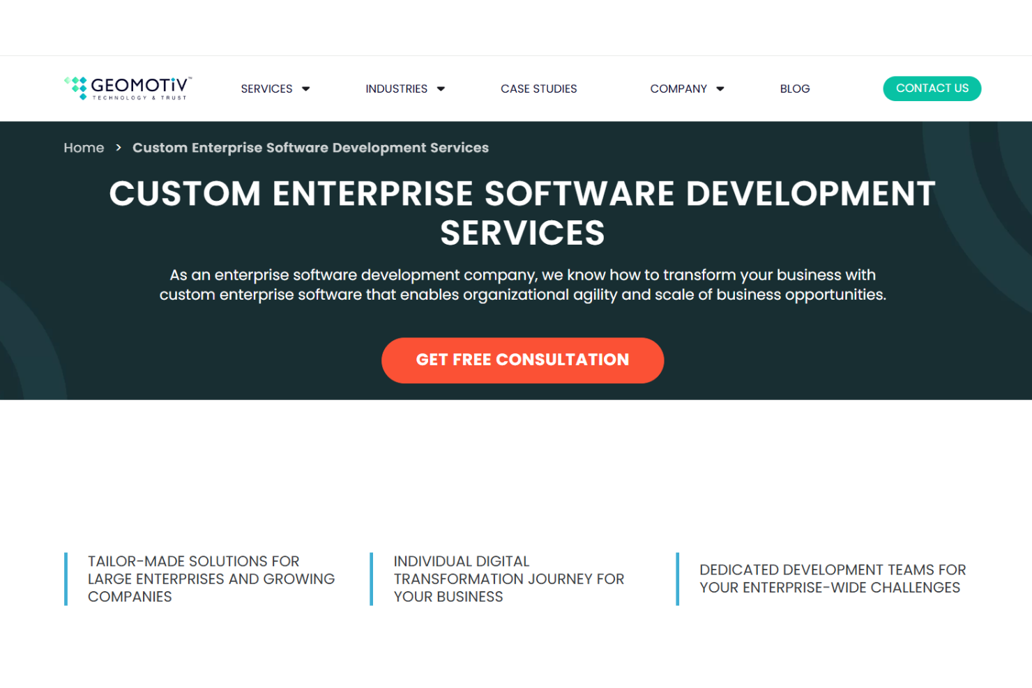 Geomotiv screenshot - 10 Beste Unternehmen für individuelle Softwareentwicklung im Jahr 2026