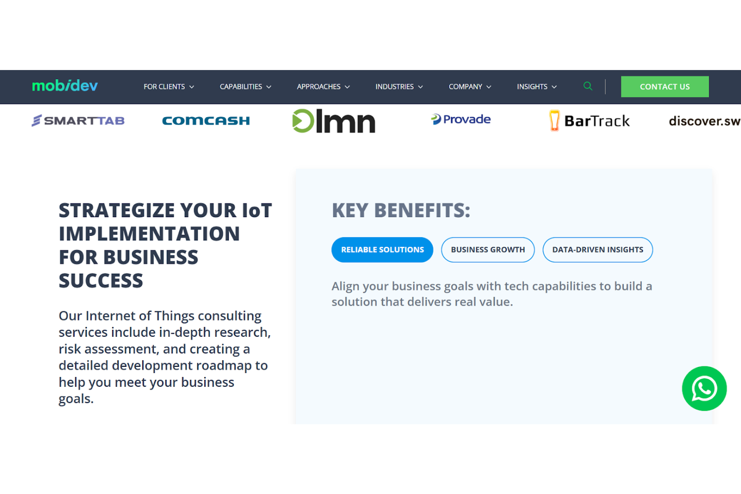 MobiDev screenshot - 10 Beste Unternehmen für individuelle Softwareentwicklung im Jahr 2026