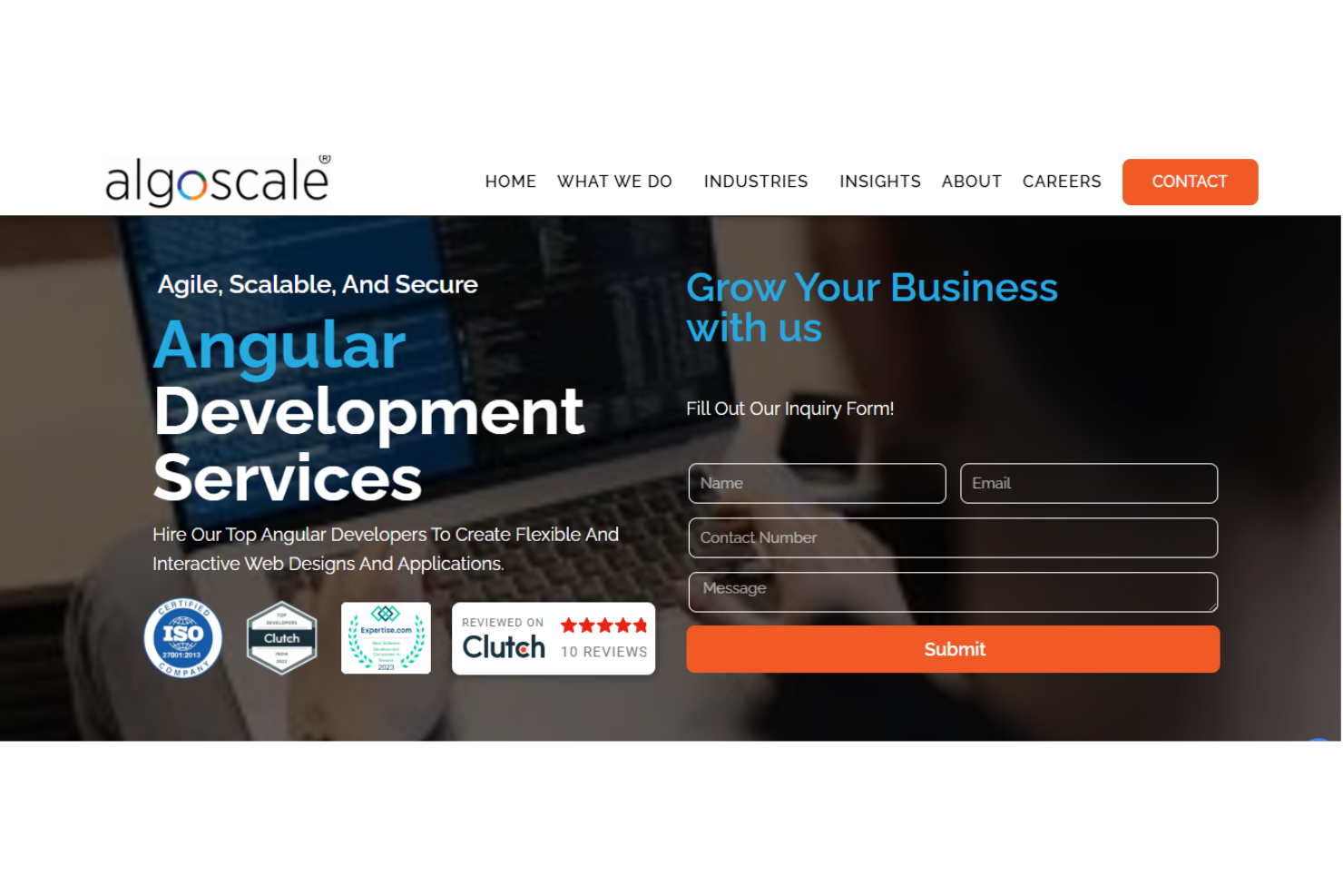 Algoscale screenshot - 10 Meilleurs Services de Développement Angular en 2026
