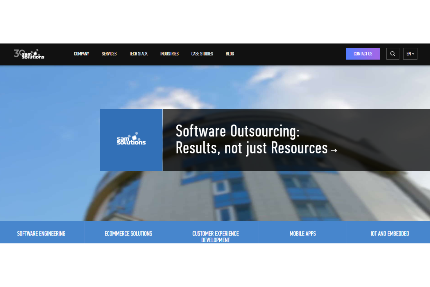 SaM Solutions screenshot - 10 meilleures entreprises de développement logiciel nearshore en 2026