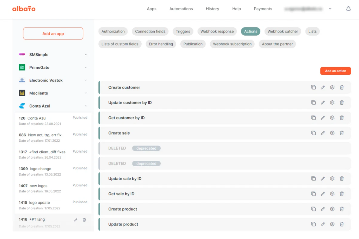 Albato screenshot - 10 Meilleures Plates-formes d’Intégration Cloud Passées en Revue en 2026