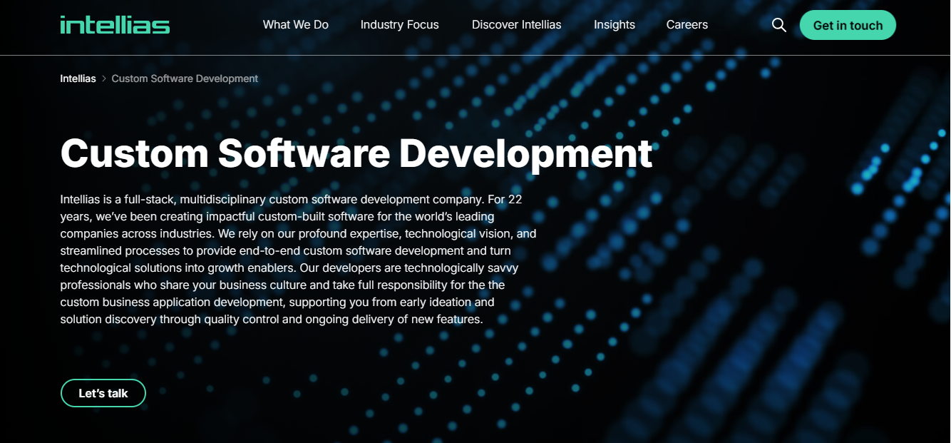 Intellias screenshot - 10 meilleures entreprises de développement logiciel évaluées en 2026