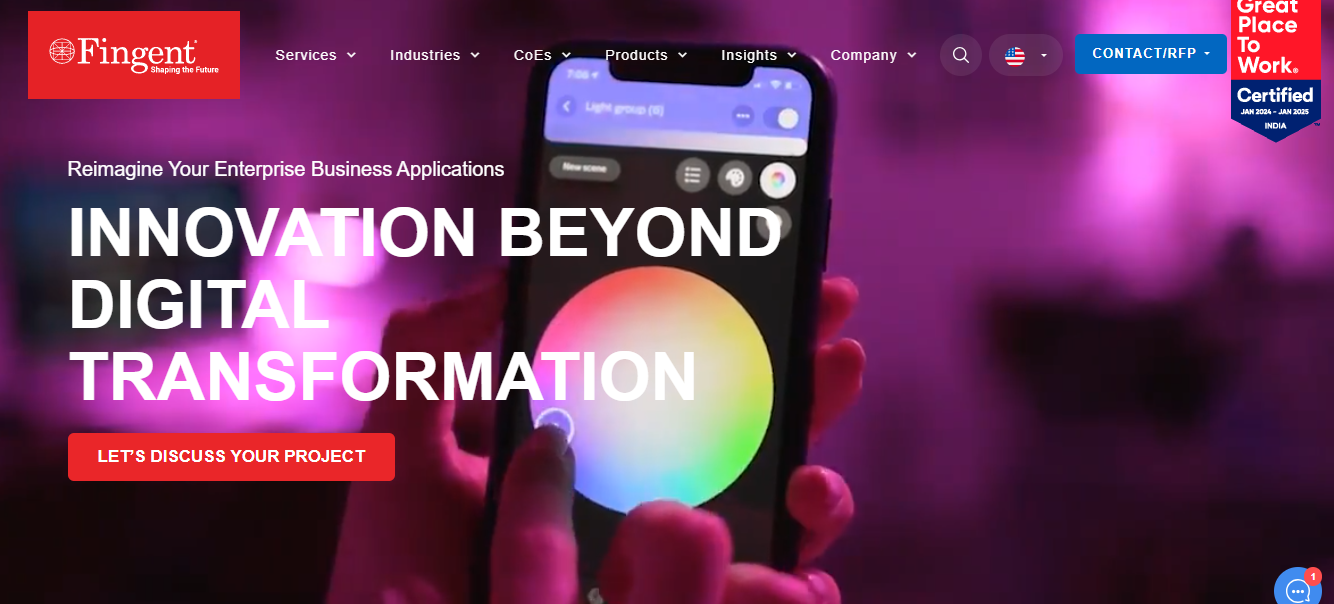 Fingent screenshot - 10 meilleures entreprises de développement logiciel évaluées en 2026