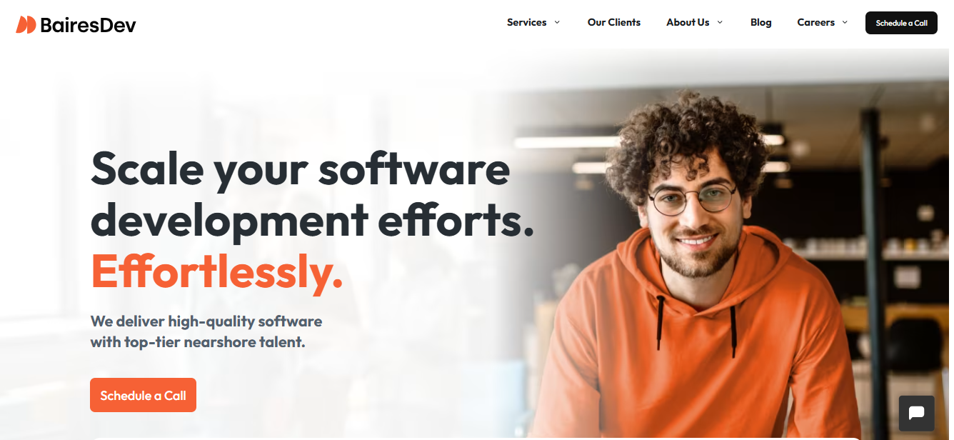 BairesDev screenshot - 10 meilleures entreprises de développement logiciel évaluées en 2026