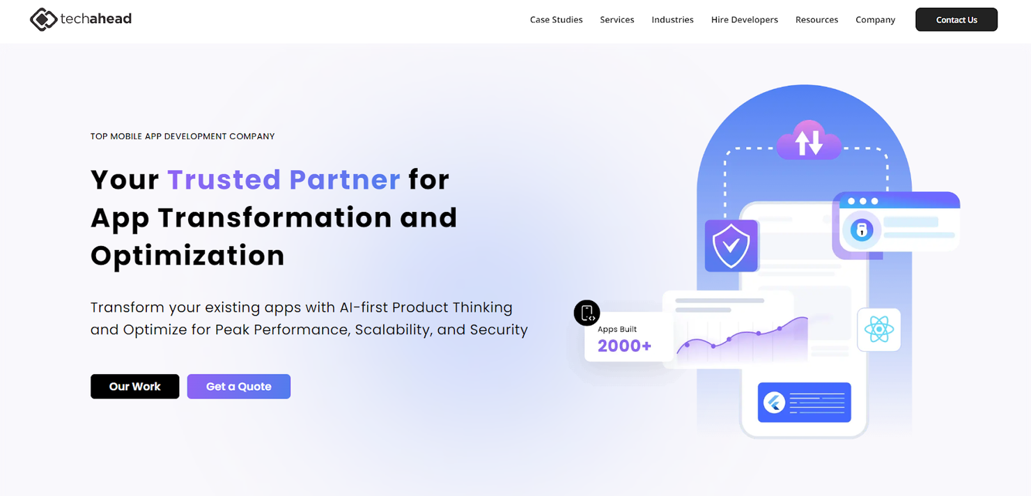 TechAhead screenshot - 10 beste Unternehmen für die Entwicklung mobiler Apps im Test 2026