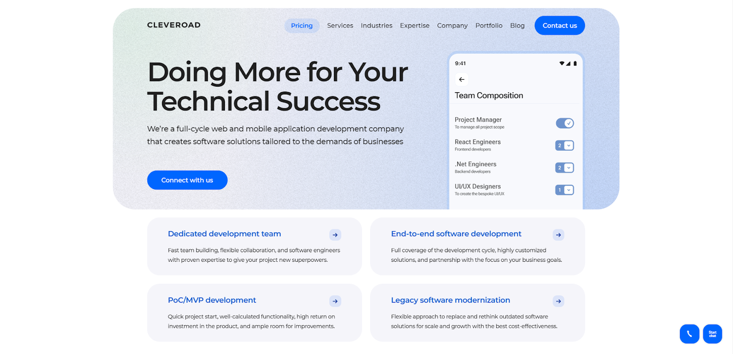 Cleveroad screenshot - 10 Meilleures Entreprises de Développement d’Applications Mobiles Passées en Revue en 2026
